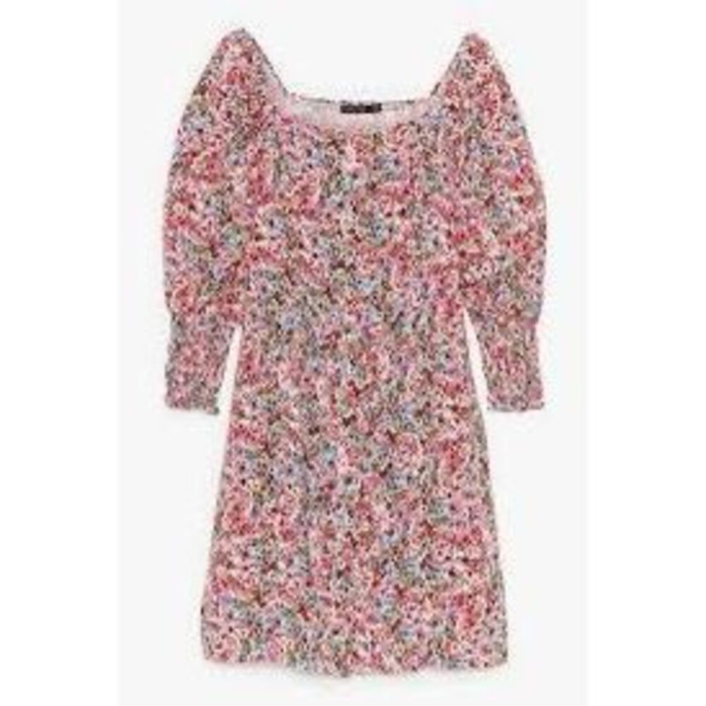 Nasty Gal Size 2 Puff Sleeve Mini Dress Vintage Floral Print Grannycore Spring